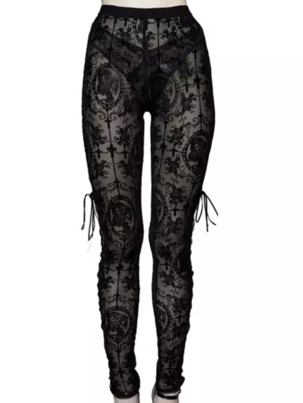Devil Fashion Bathory Leggings in Black XXL